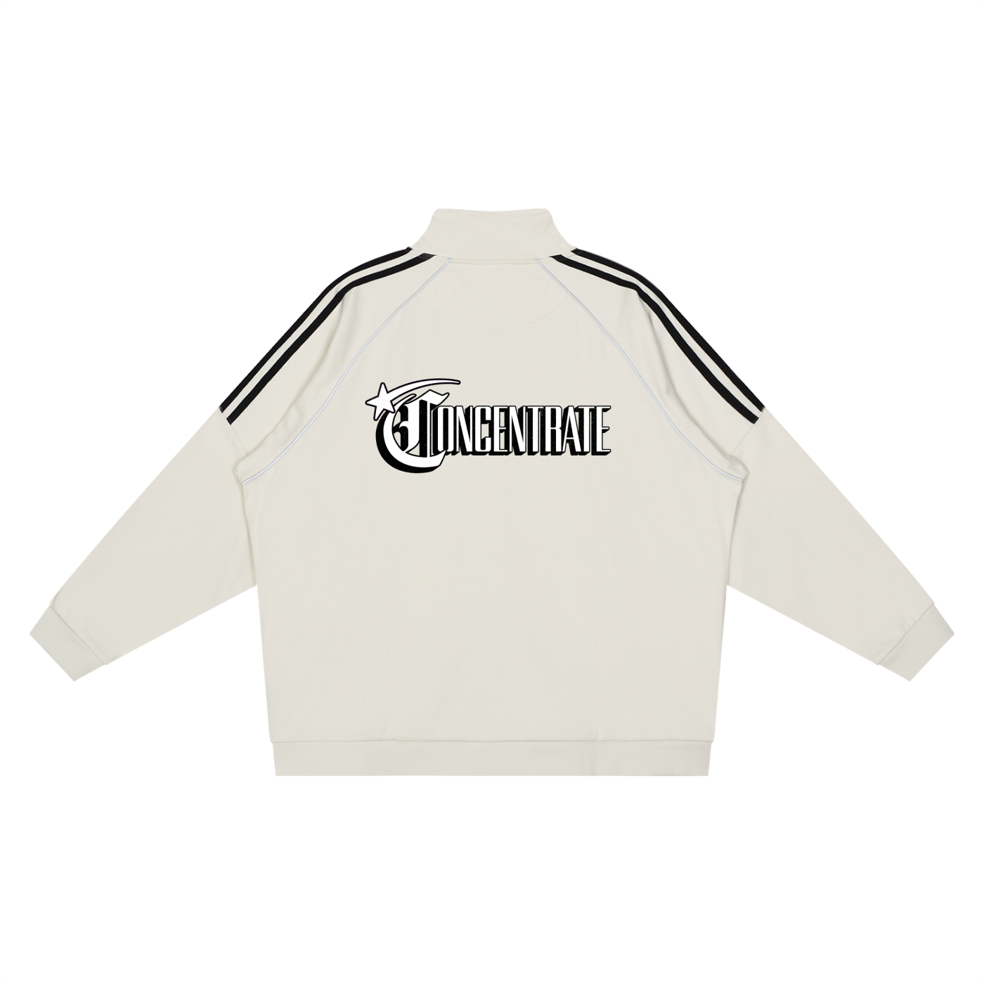 Concentrate Streetwear - Starry Sea - 365gsm Reflection Striped Raglan Sleeve  Jacket