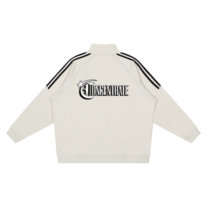 Concentrate Streetwear - Starry Sea - 365gsm Reflection Striped Raglan Sleeve  Jacket