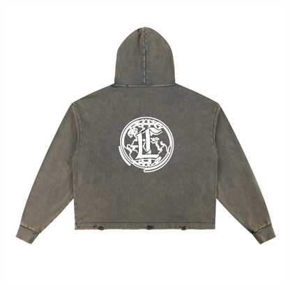 Concentrate Streetwear - CCS - 340gsm Vintage Washed Frayed-Hem Hoodie