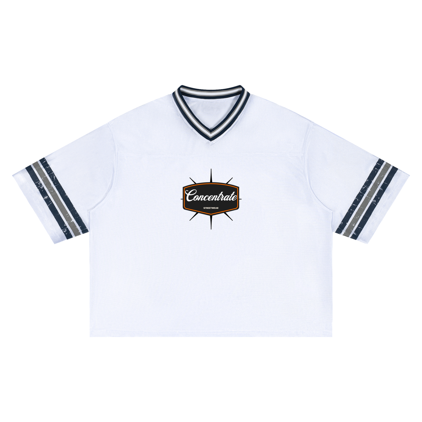 Concentrate Streetwear - 	Pure Emblem - 175gsm Unisex Boxy Striped Soccer Jersey