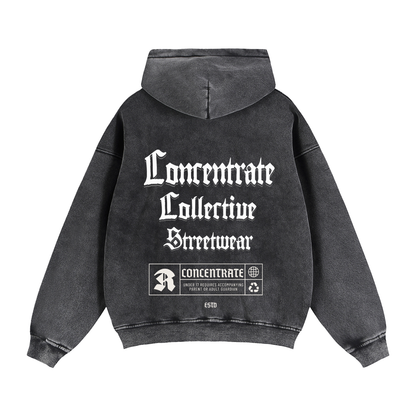 Concentrate Streetwear - CCS - 355gsm Zip-Through Boxy Fleece Hoodie