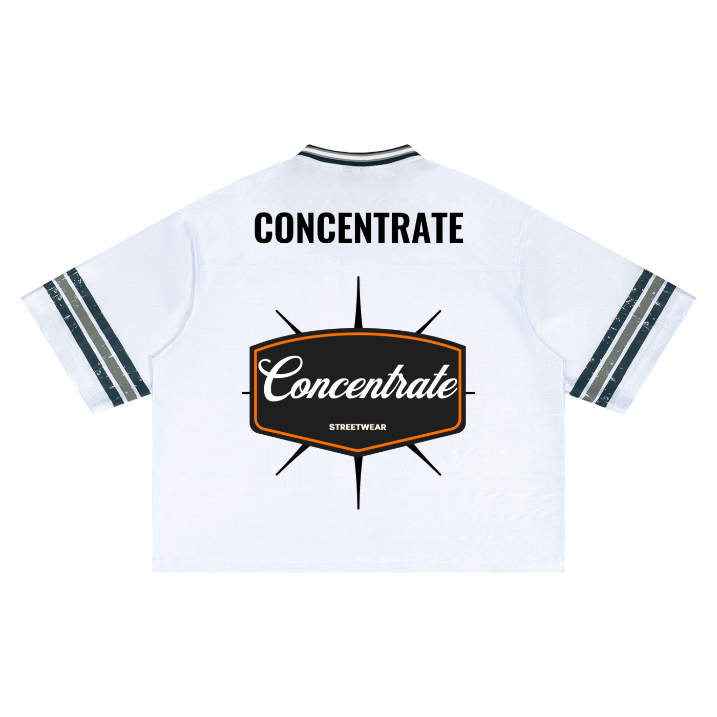 Concentrate Streetwear - 	Pure Emblem - 175gsm Unisex Boxy Striped Soccer Jersey