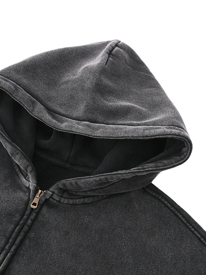 Concentrate Streetwear - CCS - 355gsm Zip-Through Boxy Fleece Hoodie