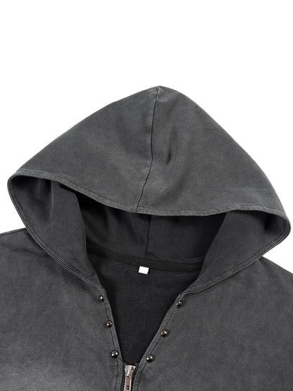 Concentrate Streetwear - The Real - 240gsm Vintage Washed Zip-Up Hooded Tank Top