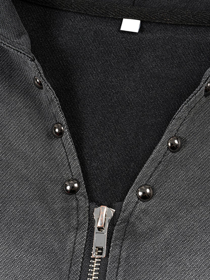 Concentrate Streetwear - The Real - 240gsm Vintage Washed Zip-Up Hooded Tank Top
