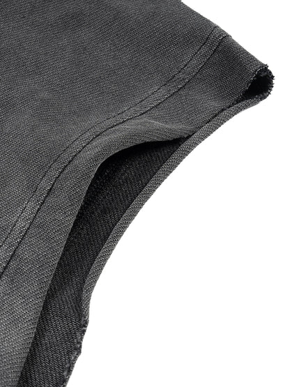 Concentrate Streetwear - The Real - 240gsm Vintage Washed Zip-Up Hooded Tank Top