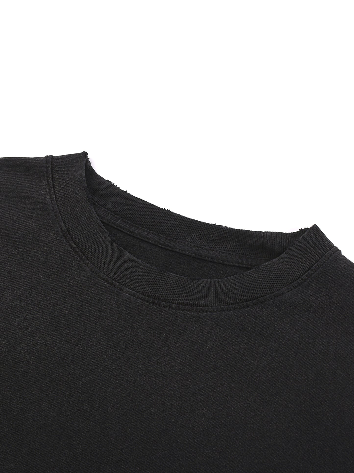 Concentrate Streetwear- CCS - 270gsm Snow Washed Raw Ripped-Hem T-Shirt