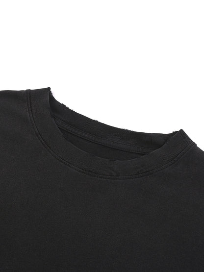 Concentrate Streetwear- CCS - 270gsm Snow Washed Raw Ripped-Hem T-Shirt