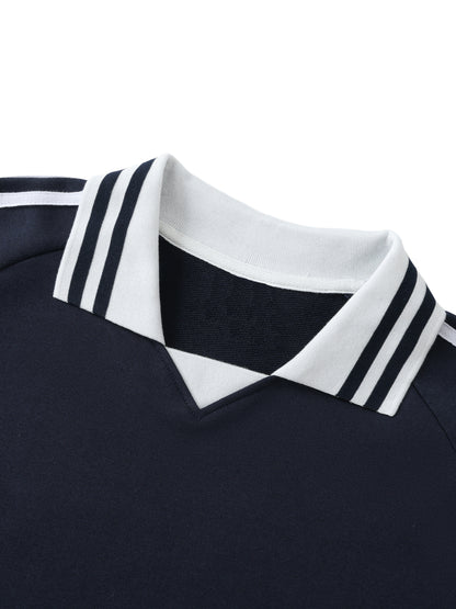 Concentrate Streetwear - The Real - 380gsm Striped Lapel Collar Sweatshirt