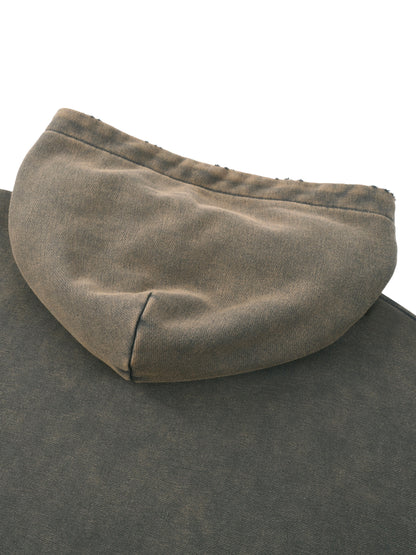 Concentrate Streetwear - CCS - 340gsm Vintage Washed Frayed-Hem Hoodie
