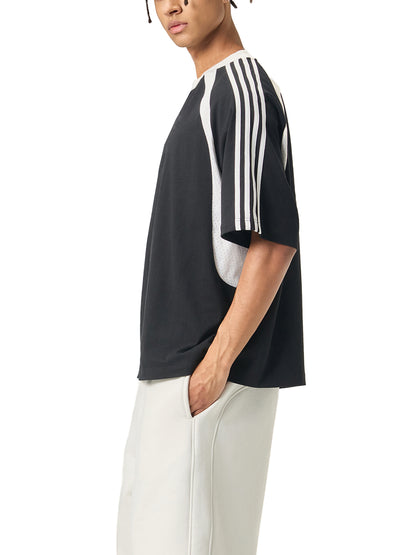 Concentrate Streetwear - CCS - 260gsm Contrast Stripes Panel Mesh T-shirt