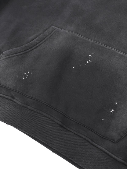 Concentrate Streetwear - 	Pure Emblem - 360gsm Vintage Washed Frayed Fleece Hoodie