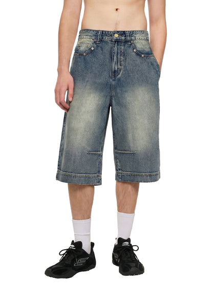 Concentrate Streetwear - Vintage Wash Baggy Denim Shorts/Jorts