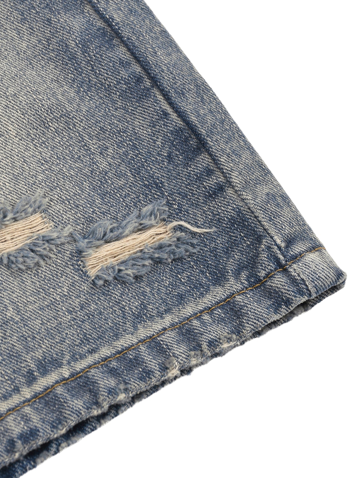 Concentrate Streetwear - Faded Distressed Baggy Denim Shorts/Jorts