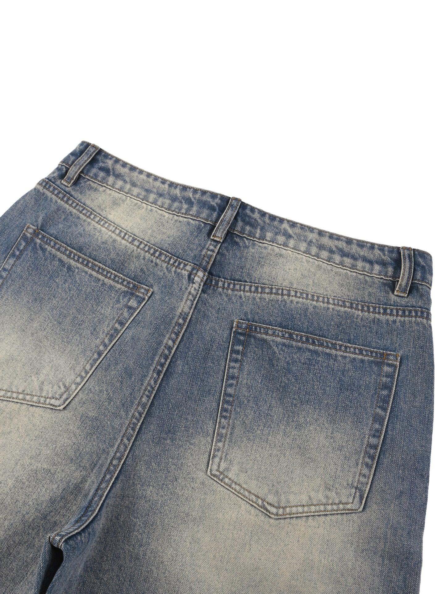 Concentrate Streetwear - Faded Distressed Baggy Denim Shorts/Jorts