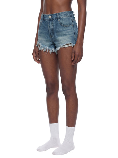 Concentrate Streetwear - CCS - Women's Vintage Wash Raw Hem Denim Shorts
