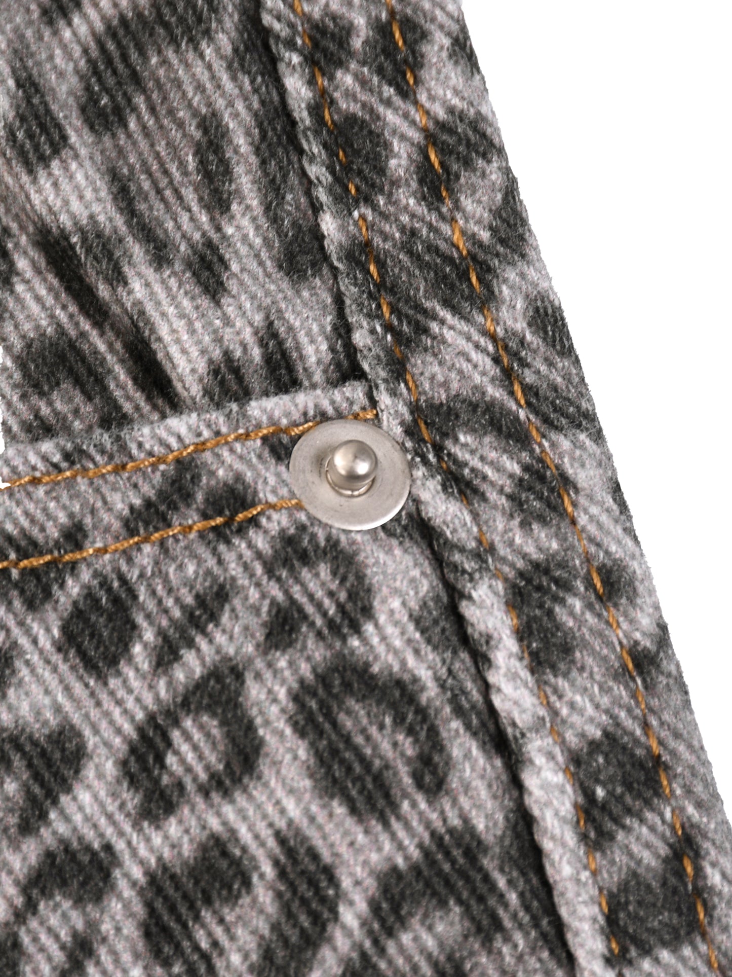 Concentrate Streetwear - Unisex Vintage Wash Leopard Wide Leg Jeans