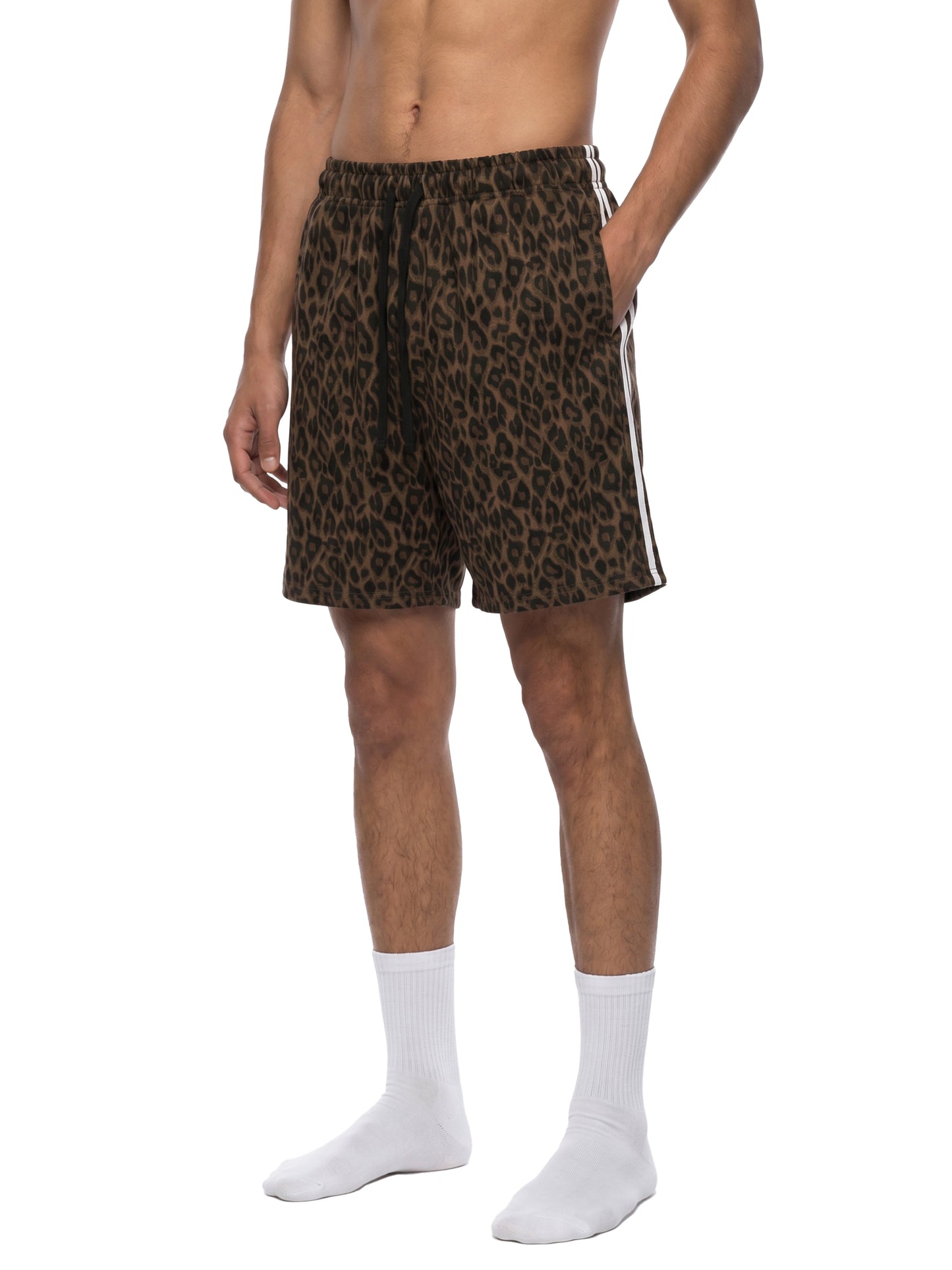 Concentrate Streetwear - Starry Sea - 360gsm Unisex Heavyweight Leopard Drawstring Shorts