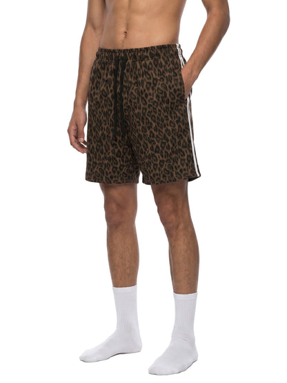 Concentrate Streetwear - Starry Sea - 360gsm Unisex Heavyweight Leopard Drawstring Shorts
