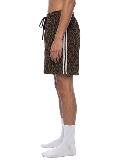 Concentrate Streetwear - Starry Sea - 360gsm Unisex Heavyweight Leopard Drawstring Shorts