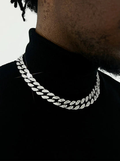 Concentrate Collective - White Gold Plated Seamless Iced Cuban Chain