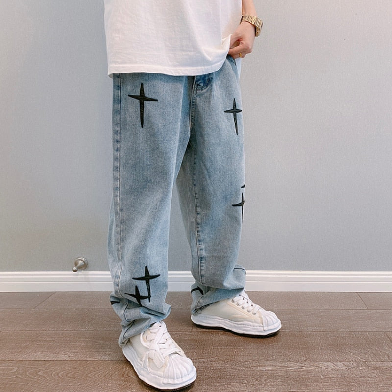 Concentrate Collective - Embroidered Jeans Unisex Straight Loose