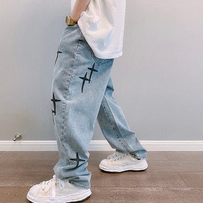 Concentrate Collective - Embroidered Jeans Unisex Straight Loose