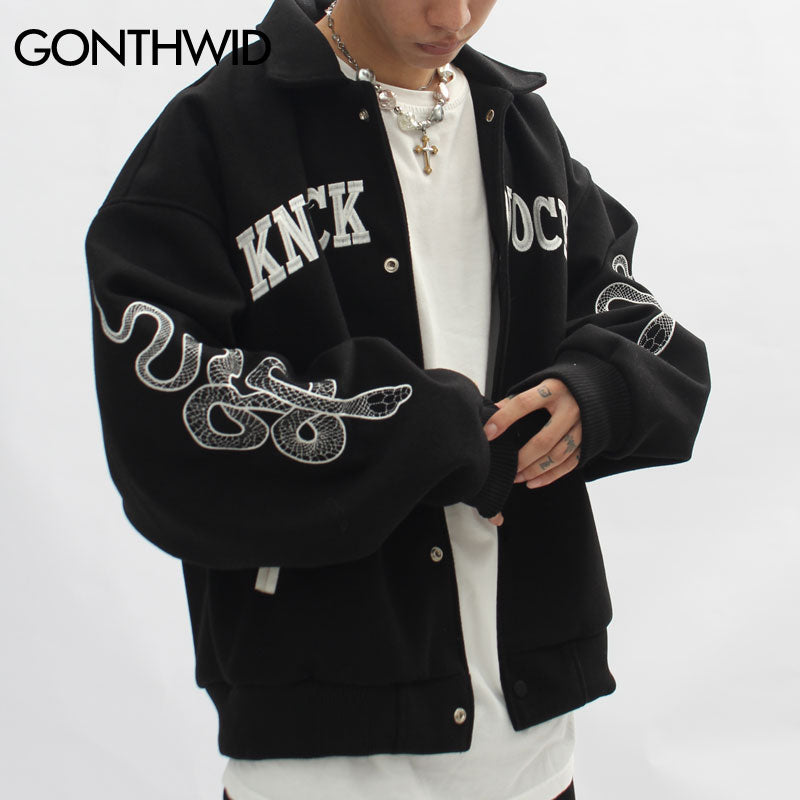 Concentrate Collective - Who Dat - Embroidery Snake Varsity Jacket