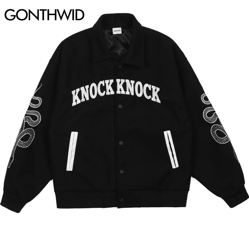 Concentrate Collective - Who Dat - Embroidery Snake Varsity Jacket