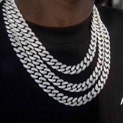 Concentrate Collective - White Gold Plated Seamless Iced Cuban Chain