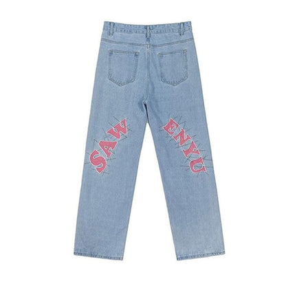 Concentrate Collective - Embroidered Jeans Unisex Straight Loose