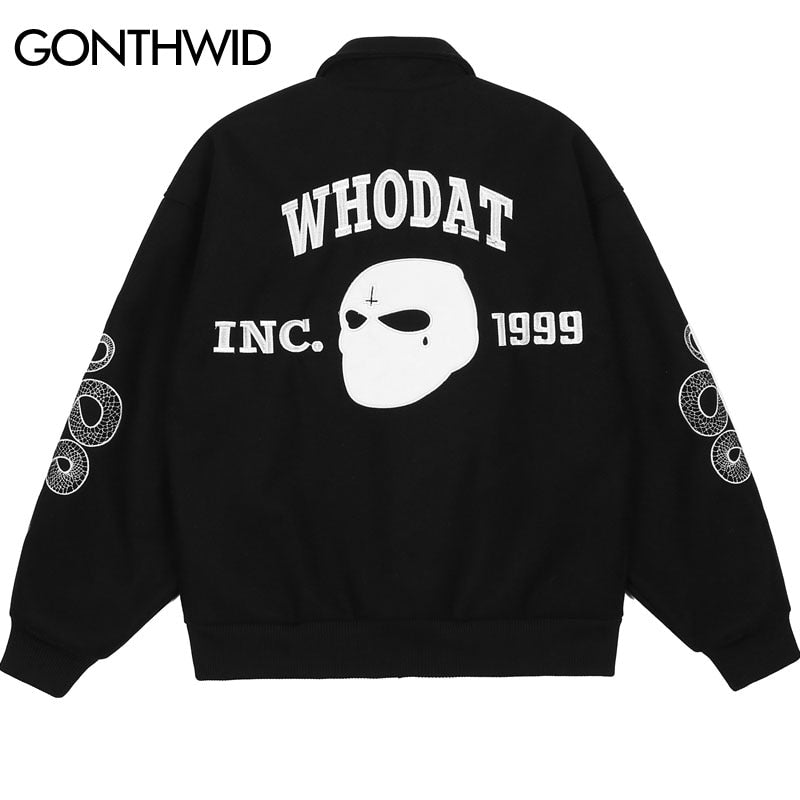 Concentrate Collective - Who Dat - Embroidery Snake Varsity Jacket