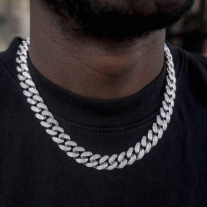 Concentrate Collective - White Gold Plated Seamless Iced Cuban Chain